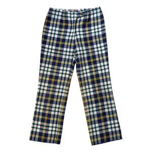 70s vintage plaid print pants acrylic tartan pattern Japan straight leg.